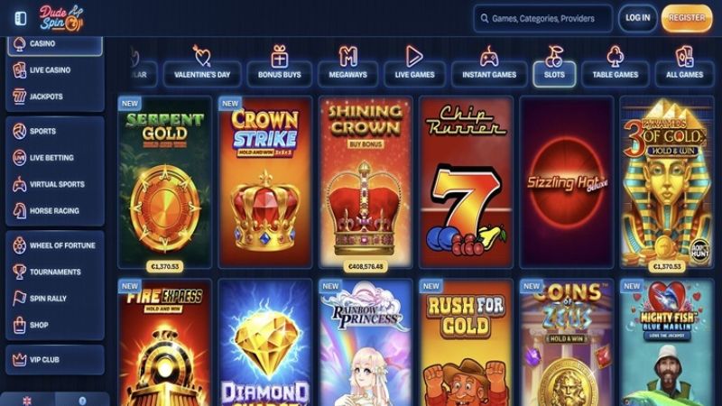 Dudespin mobile casino experience